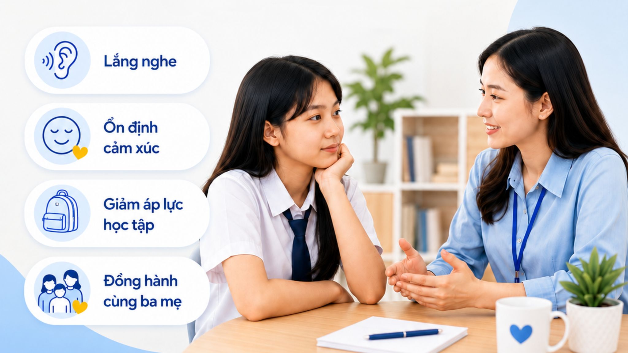Vai trò của chuyên gia trên hành trình giảm áp lực cho con